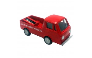 Μεταλλική μινιατούρα και ξύστρα φορτηγάκι κόκκινο 4x8 εκ