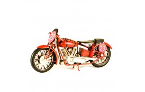 Μεταλλική vintage μοτοσυκλέτα διακοσμητική αγωνιστική κόκκινη 28x14 εκ