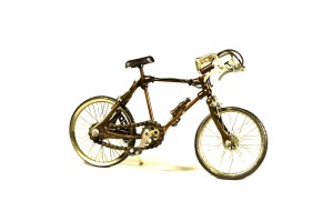 Ρετρό διακοσμητικό μεταλλικό αγωνιστικό ποδήλατο μπρονζέ 9x17x28 εκ