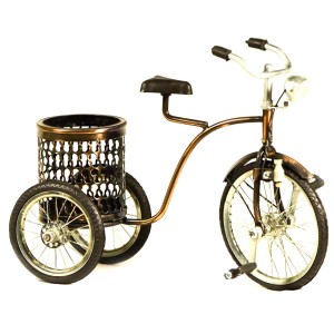 Vintage διακοσμητικό ποδήλατο τρίκυκλο με καλάθι 26x12x17 εκ