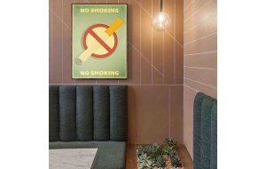No smoking retro ξύλινος χειροποίητος πίνακας