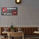 No smoking no vaping ξύλινο χειροποίητο πινακάκι