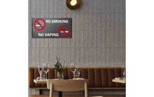 No smoking no vaping ξύλινο χειροποίητο πινακάκι