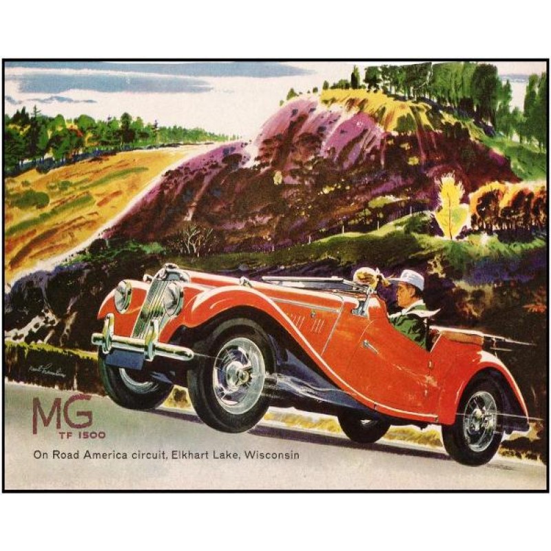Χειροποίητος πίνακας με vintage πορτοκαλί αυτοκίνητο αντίκα 25x20 εκ