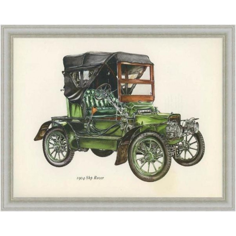 Χειροποίητος vintage πίνακας Rover 1904