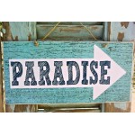 Ρετρό ξύλινος πίνακας χειροποίητος paradise