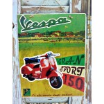 Διαφήμιση vespa ρετρό πίνακας χειροποίητος 20x25 εκ