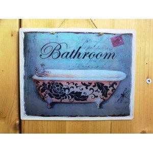 Vintage πίνακας χειροποίητος bathroom