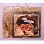 Vintage πίνακας χειροποίητος κολλάζ be yourself 25x20 εκ