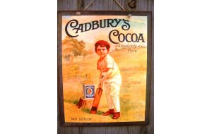 Vintage χειροποίητο πινακάκι Cadburys cocoa 20x25 εκ