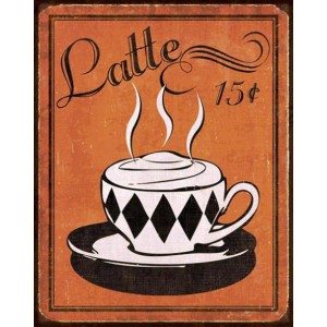 Coffee latte πίνακας χειροποίητος 20x25 εκ