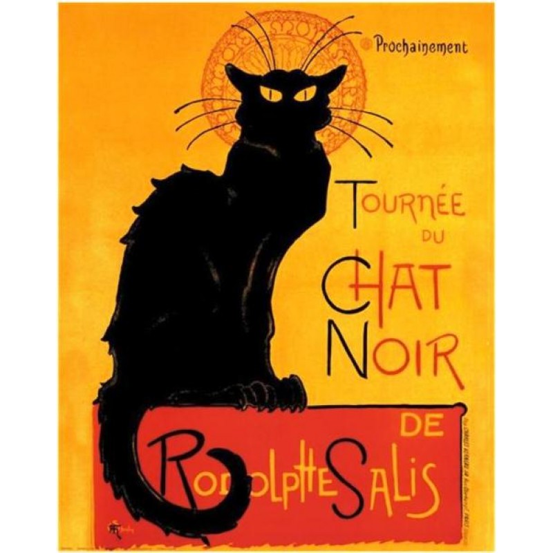 Γαλλική διαφήμιση πίνακας χειροποίητος le chat noir