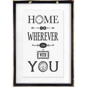 Home is wherever I'm with you ξύλινος vintage πίνακας
