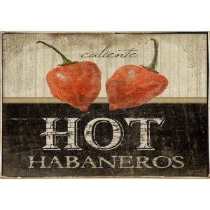 Hot habaneros ξύλινος πίνακας χειροποίητος