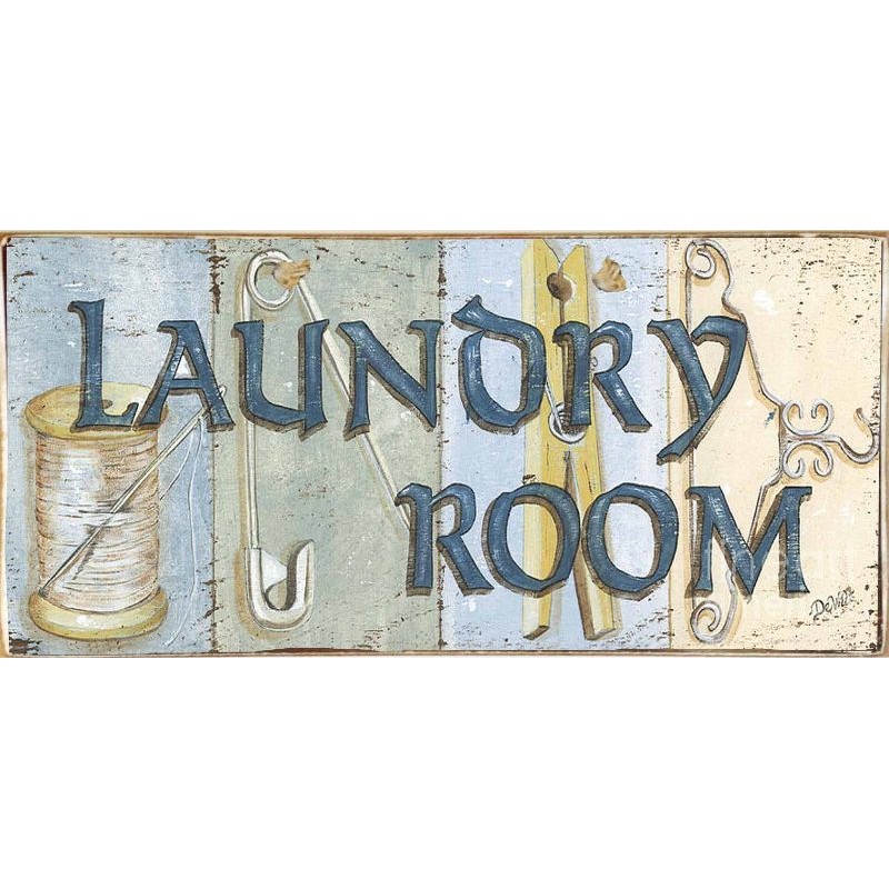Laundry room ξύλινος πίνακας χειροποίητος
