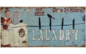 Laundry ξύλινος πίνακας χειροποίητος