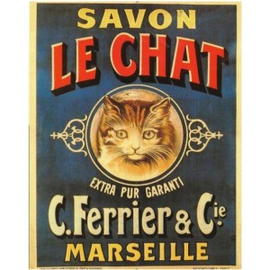 Le chat ρετρό διαφήμιση πίνακας χειροποίητος 20x25 εκ