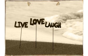 Live laugh love ξύλινος πίνακας χειροποίητος