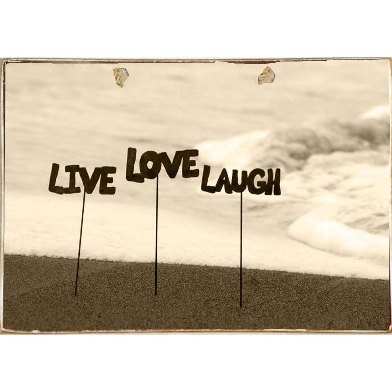 Live laugh love ξύλινος πίνακας χειροποίητος