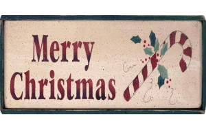 Merry Christmas χειροποίητο Χριστουγεννιάτικο ταμπελάκι με γλειφιτζούρι 26x13 εκ