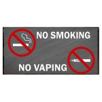 No smoking no vaping ξύλινο χειροποίητο πινακάκι