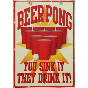 Πίνακας χειροποίητος beer pong 21x30 εκ