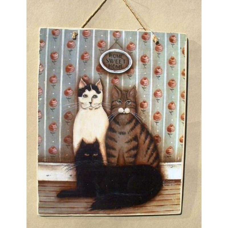 Πίνακας χειροποίητος family cats 20x25 εκ