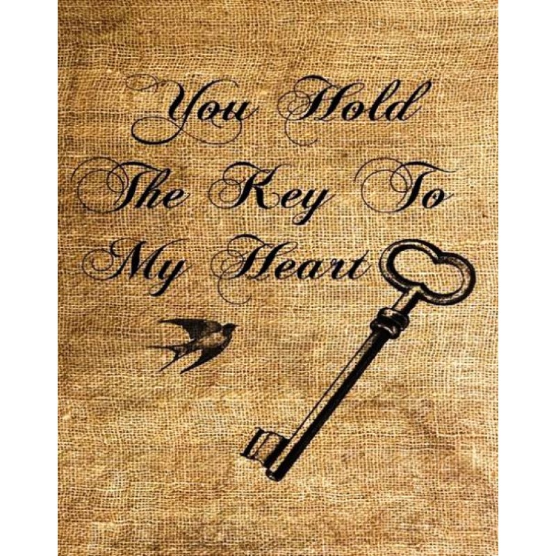 Πίνακας χειροποίητος key to my heart 20x25 εκ