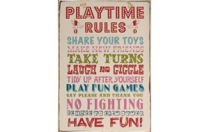 Πίνακας χειροποίητος playground rules 20x30 εκ