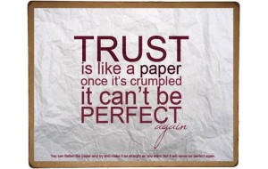Πίνακας χειροποίητος trust is like a paper 25x20 εκ
