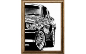 Πίνακας χειροποίητος vintage sport αυτοκίνητο 20x25 εκ