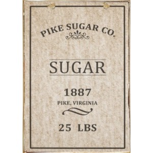 Πίνακας χειροποίητος vintage συσκευασία ζάχαρης 20x30 εκ