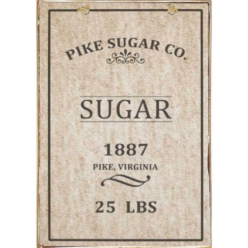 Πίνακας χειροποίητος vintage συσκευασία ζάχαρης 20x30 εκ