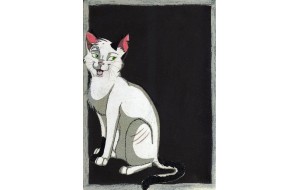 Πονηρή γάτα χειροποίητος μαυροπίνακας