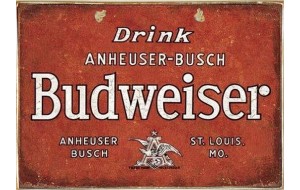 Ρετρό πίνακας χειροποίητος Budweiser