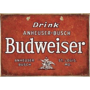 Ρετρό πίνακας χειροποίητος Budweiser