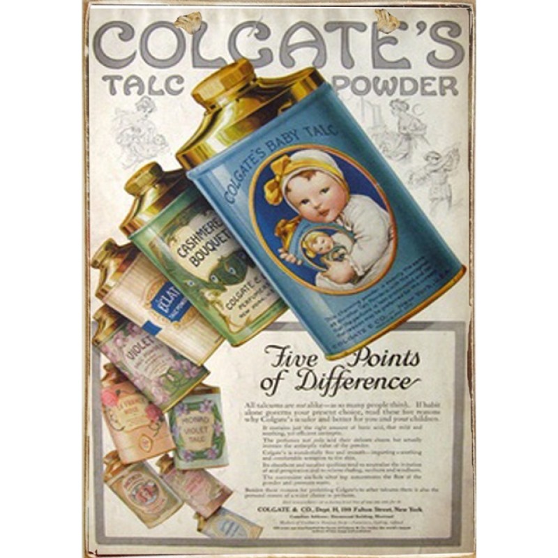 Ρετρό πίνακας χειροποίητος Colgate's powder