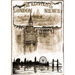 Ρετρό πίνακας χειροποίητος London News