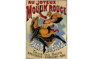 Ρετρό πίνακας χειροποίητος Moulin Rouge