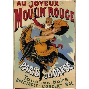 Ρετρό πίνακας χειροποίητος Moulin Rouge