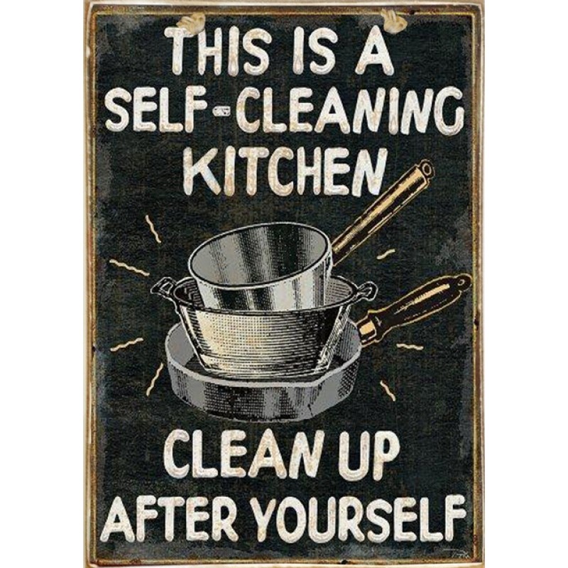 Ρετρό πίνακας χειροποίητος clean kitchen