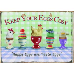 Ρετρό πίνακας χειροποίητος cosy eggs