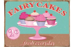 Ρετρό πίνακας χειροποίητος fairy cakes