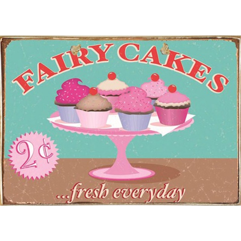 Ρετρό πίνακας χειροποίητος fairy cakes