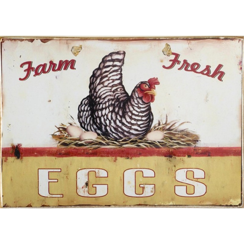 Ρετρό πίνακας χειροποίητος fresh eggs
