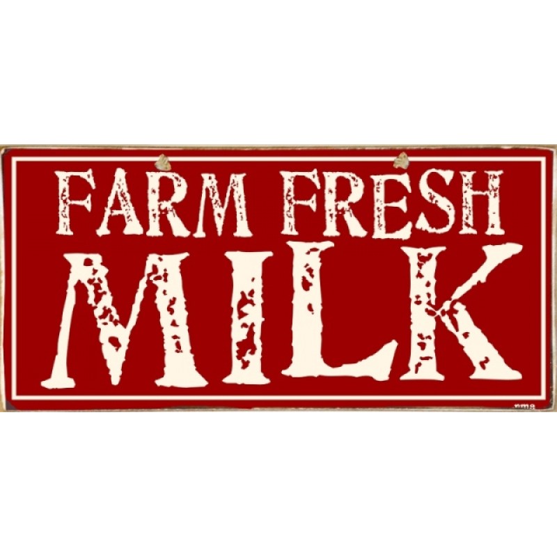 Ρετρό πίνακας χειροποίητος fresh milk 26x13 εκ
