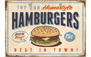Ρετρό πίνακας χειροποίητος hamburgers