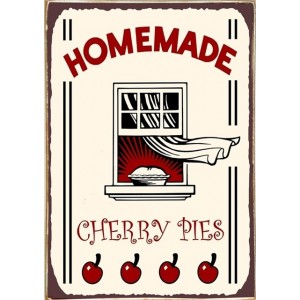 Ρετρό πίνακας χειροποίητος homemade cherry pies
