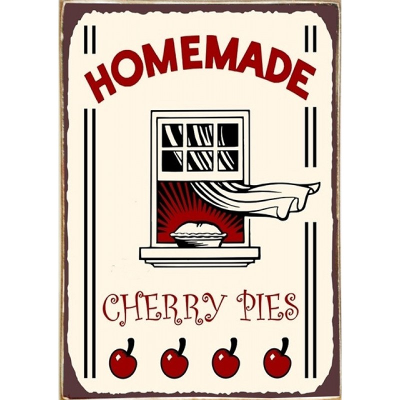 Ρετρό πίνακας χειροποίητος homemade cherry pies