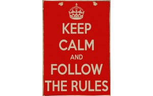 Ρετρό πίνακας χειροποίητος keep calm and follow the rules